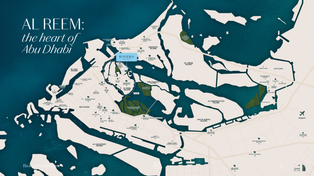 Riviera Residences on Al Reem Island Location Map with Emiradia Real Estate